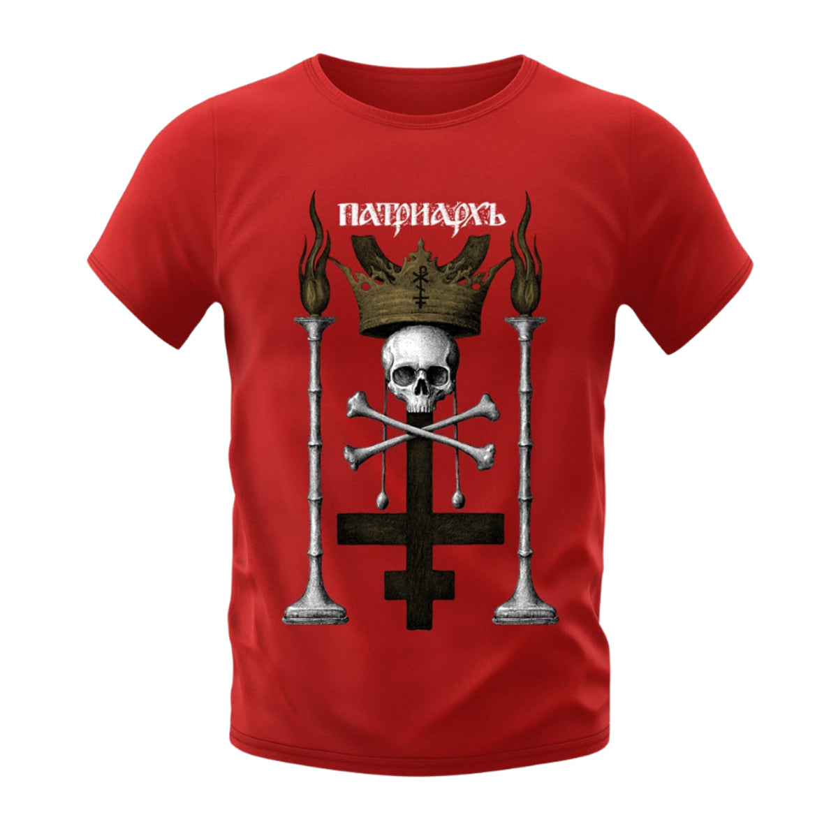 PATRIARKH - Skull & Bones RED T-SHIRT